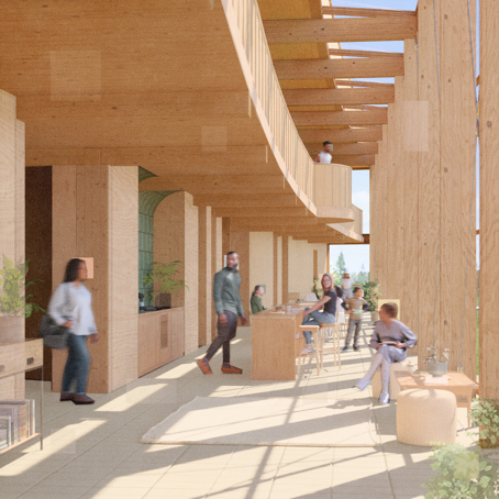 Grainform
View of the Wedge Atrium, within the Communal House

