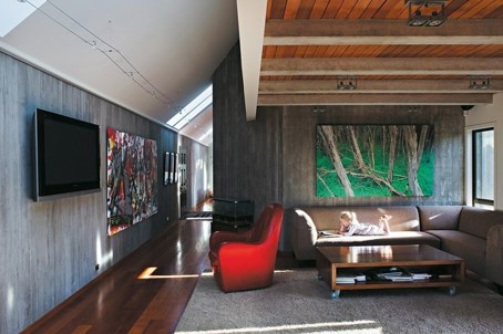 Interior of the Leighs house.