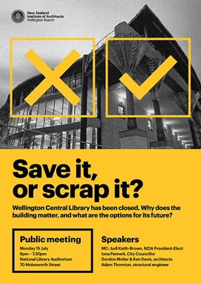 Save it, or scrap it – poster for Wellington Library