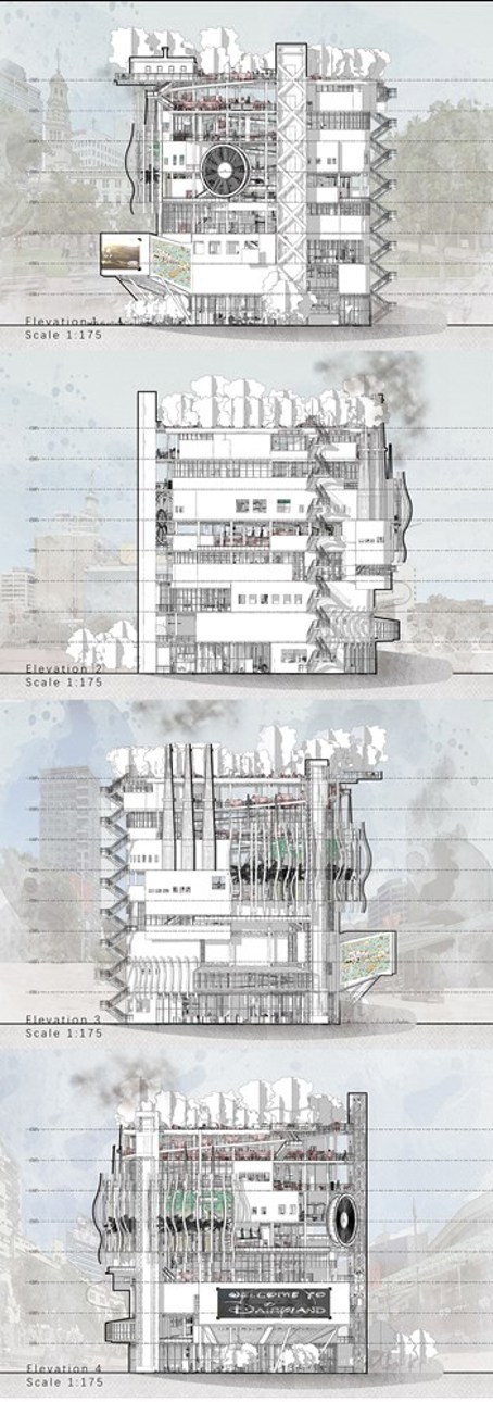 Exhibition drawing for Dairyland by Kun Tao.