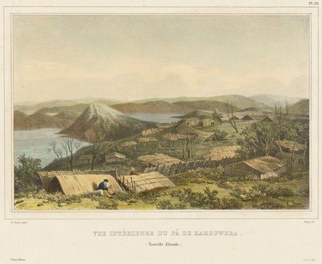 [Fig. 1] Vue intérieure du pa de Kahouwhera, Nouvelle Zélande
