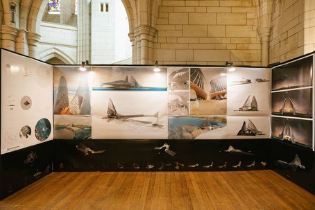 Exhibition set up, Dead Reckoning by Carleone Posala. Photo by David St George