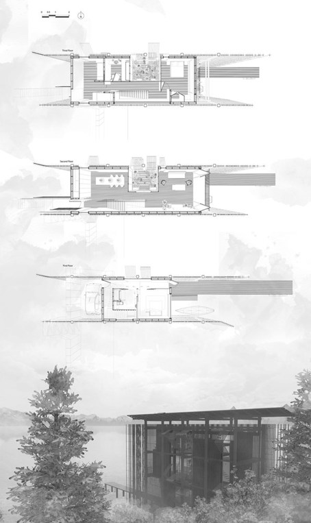 Exhibition drawing, Climatic conscience for dwelling design.