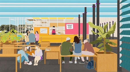 Drawings from Saved by the Bell: A Feminist Approach to High School Architecture by Ekta Nathu.