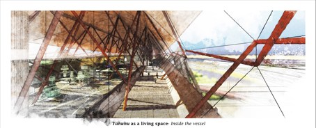 A drawing from 'Continuum: Reimagining the Future of an Arguably Broken Oceania' by Izzat Ramli.